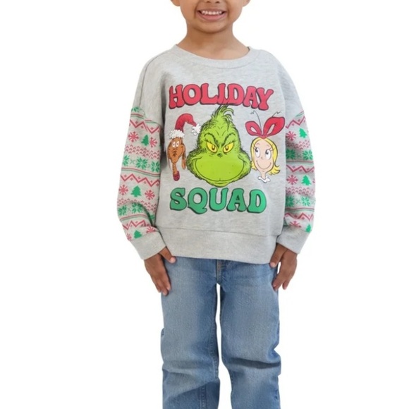 Dr. Seuss The Grinch “Holiday Squad” Toddler Sweatshirt - 18M, 2T- NWT - Picture 2 of 12